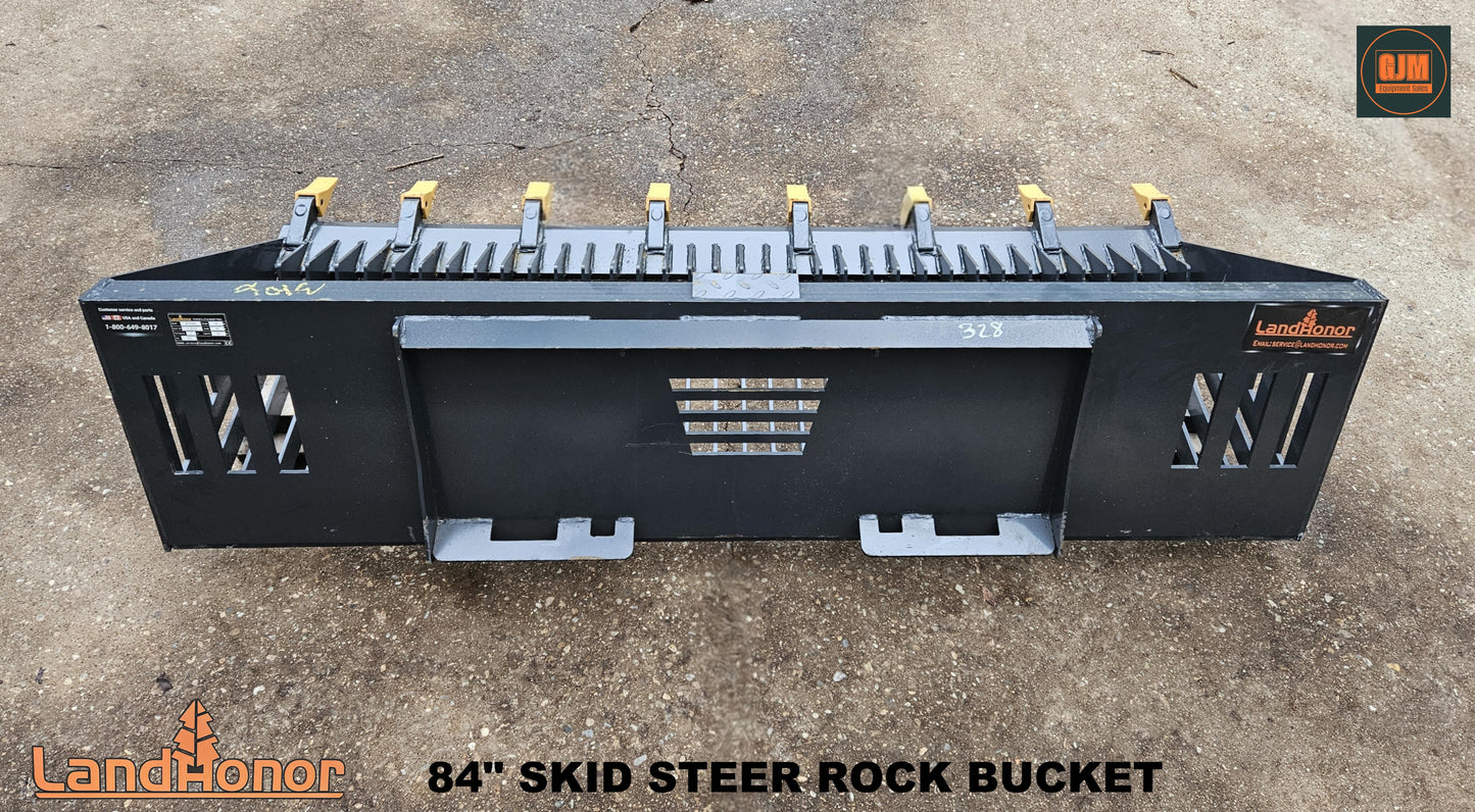 LandHonor 84" Skid Steer Rock Bucket